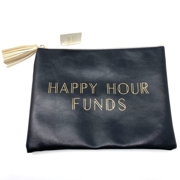 NWT Elum Black Bag Clutch Zipped Pouch - Picture 1 of 4